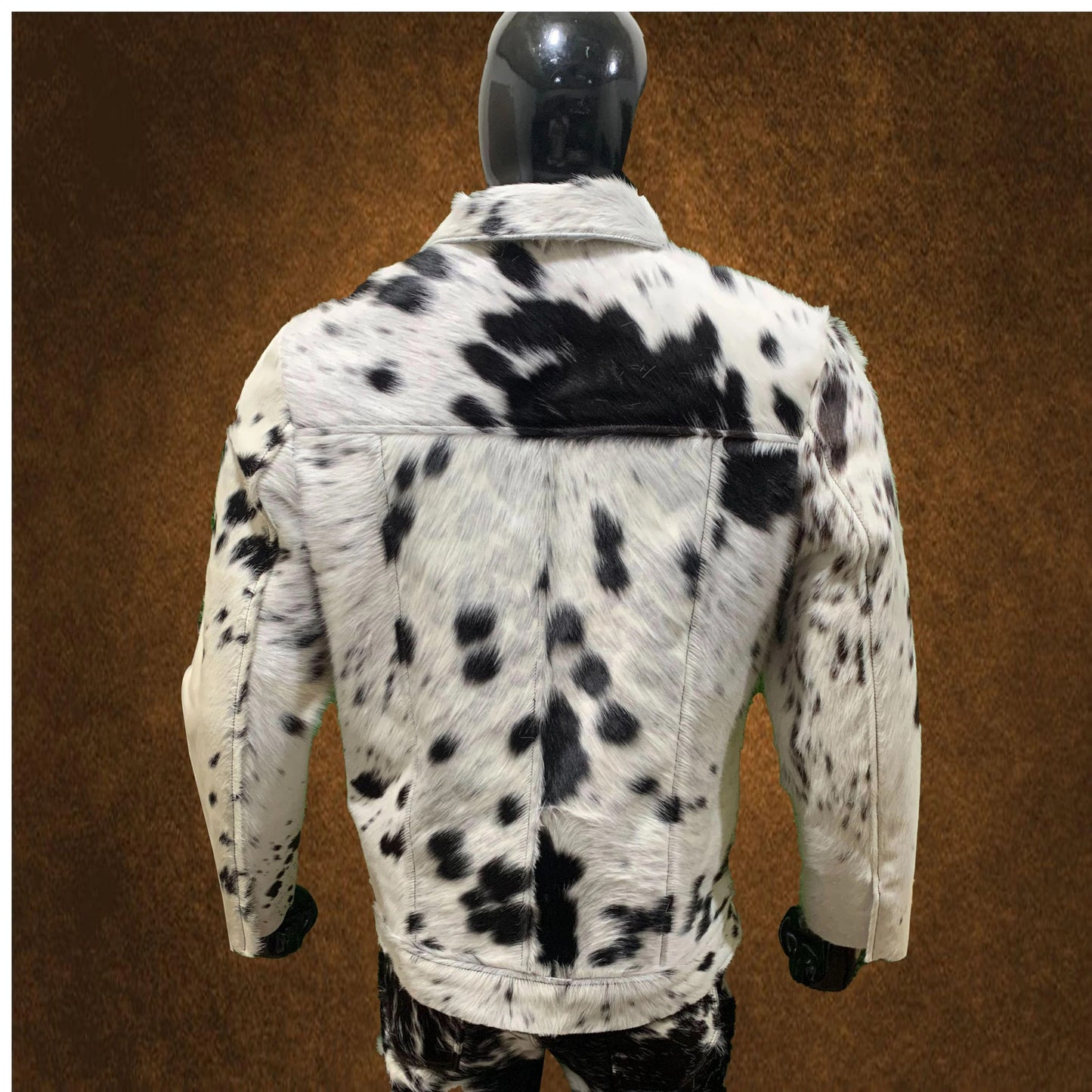 Genuine Cow Skin Hair-On Pony Skin Leather Trucker Jacket