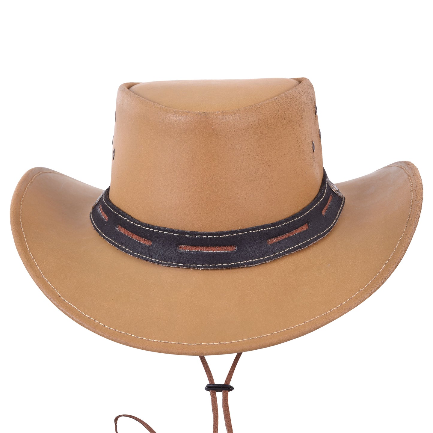 Shapeable Tan Genuine Leather Western Cowboy Hat