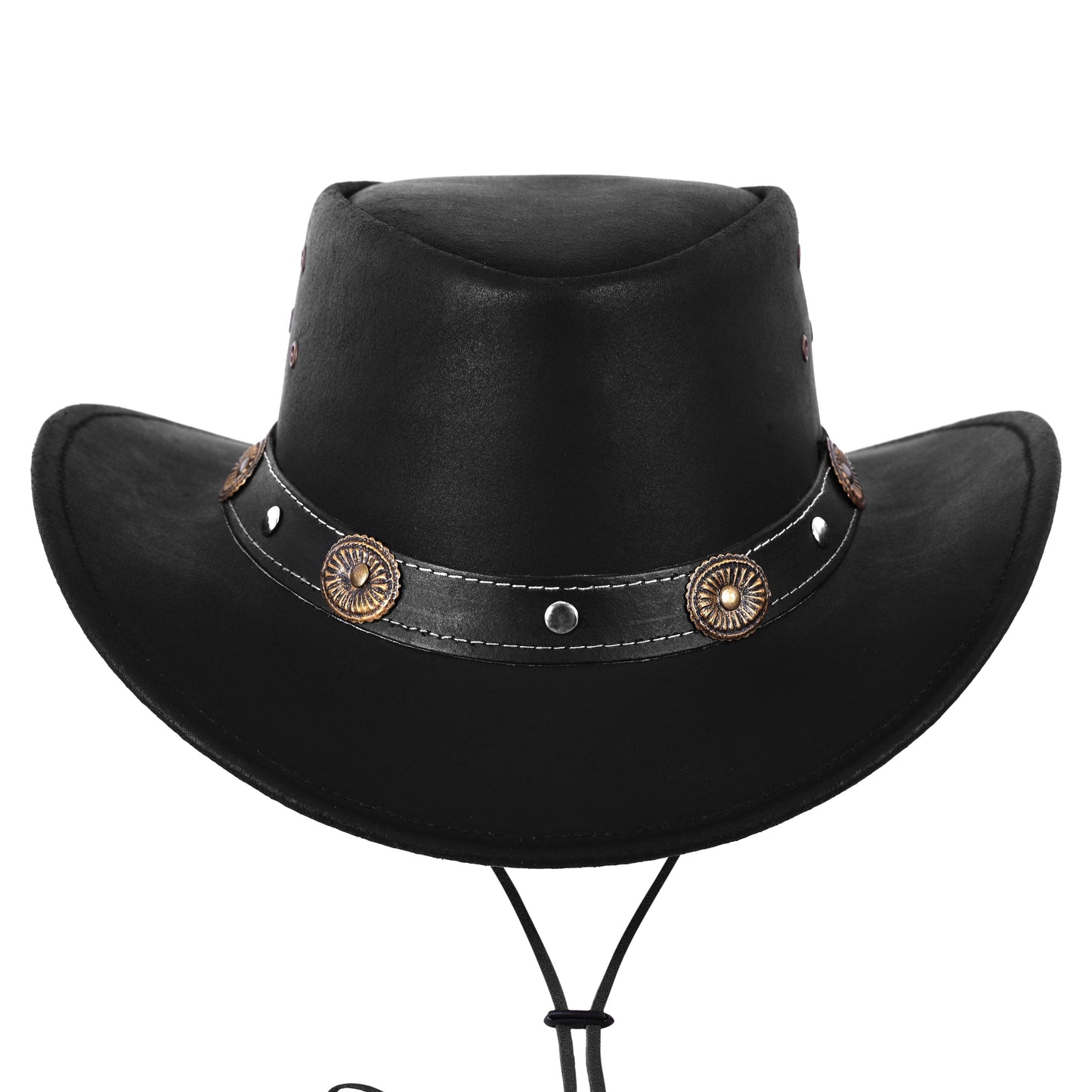 Black Leather Cowboy Hat Outback Leather Western Hat