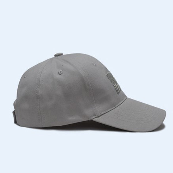 USA Flag Embroidered Cotton Soft Tactical Style Cap - Gray