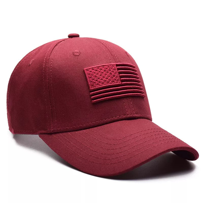 American Flag Hat Tactical Style Red Baseball Cap