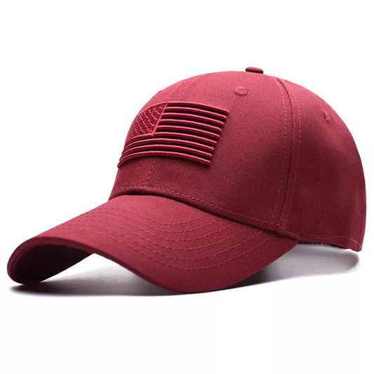 American Flag Hat Tactical Style Red Baseball Cap