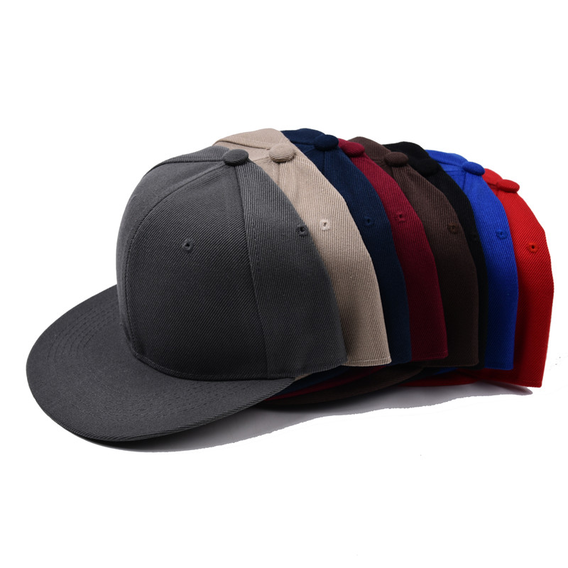 Monotone Flat Bill Snapback Adjustable Cotton Twill Caps