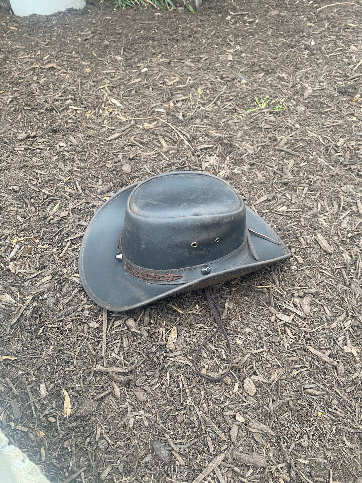 Ruff Style Genuine Leather Brown Bush Cowboy Hat