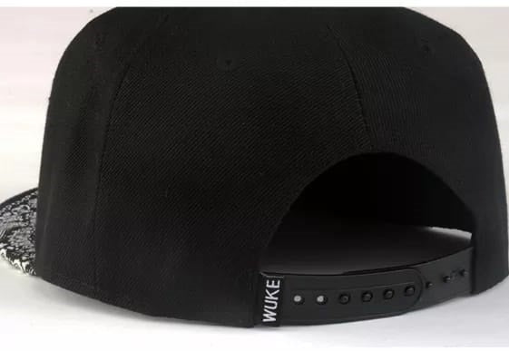 New Flat Brim Soft Cotton Paisley Snapback Cap - Black