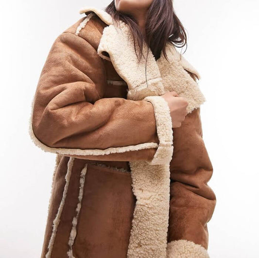 brown shearling coat