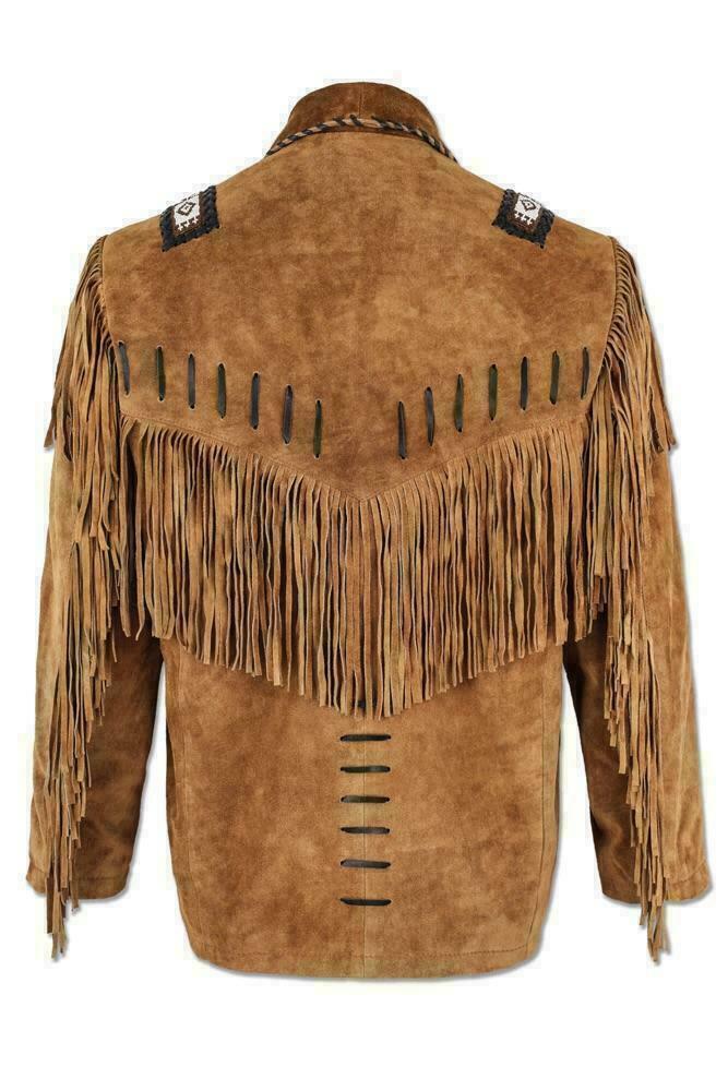 Brown Suede Western Leather Jacket For Men