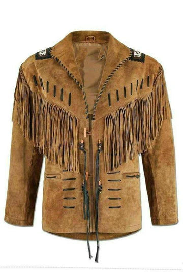 Brown Suede Western Leather Jacket For Men