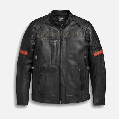 Harley Davidson Men's Vanocker Waterproof H-D Triple Vent System Leather Jacket