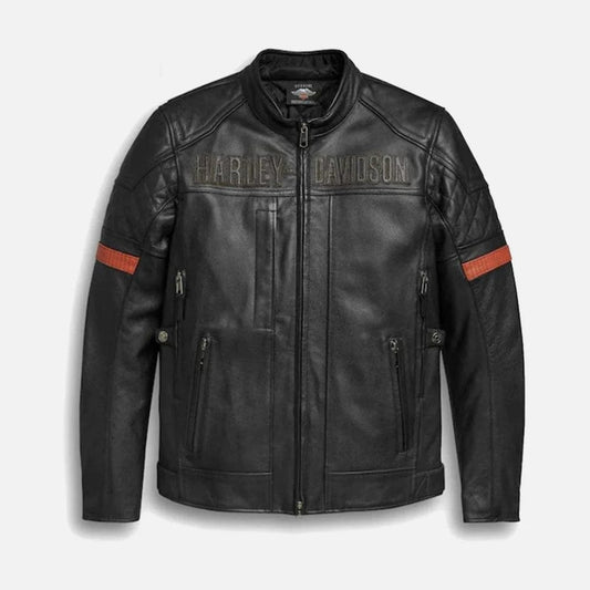 Harley Davidson Men's Vanocker Waterproof H-D Triple Vent System Leather Jacket