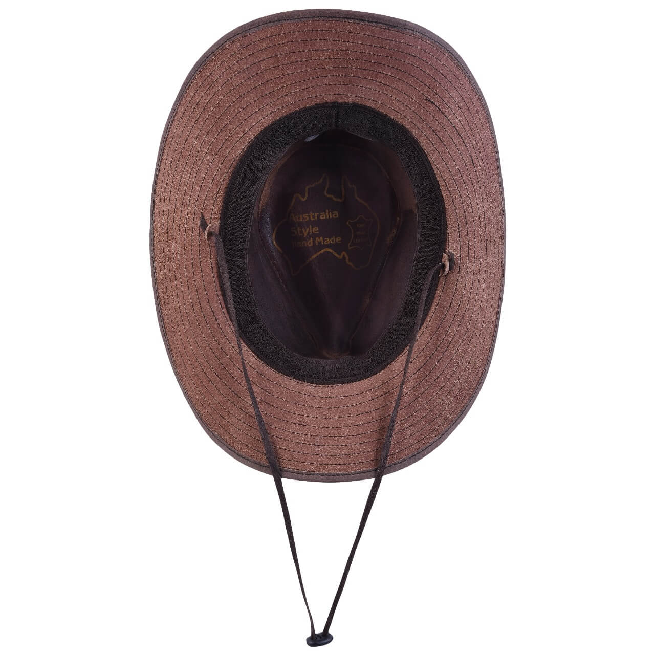 Brown Distressed Leather Outback Western Hat