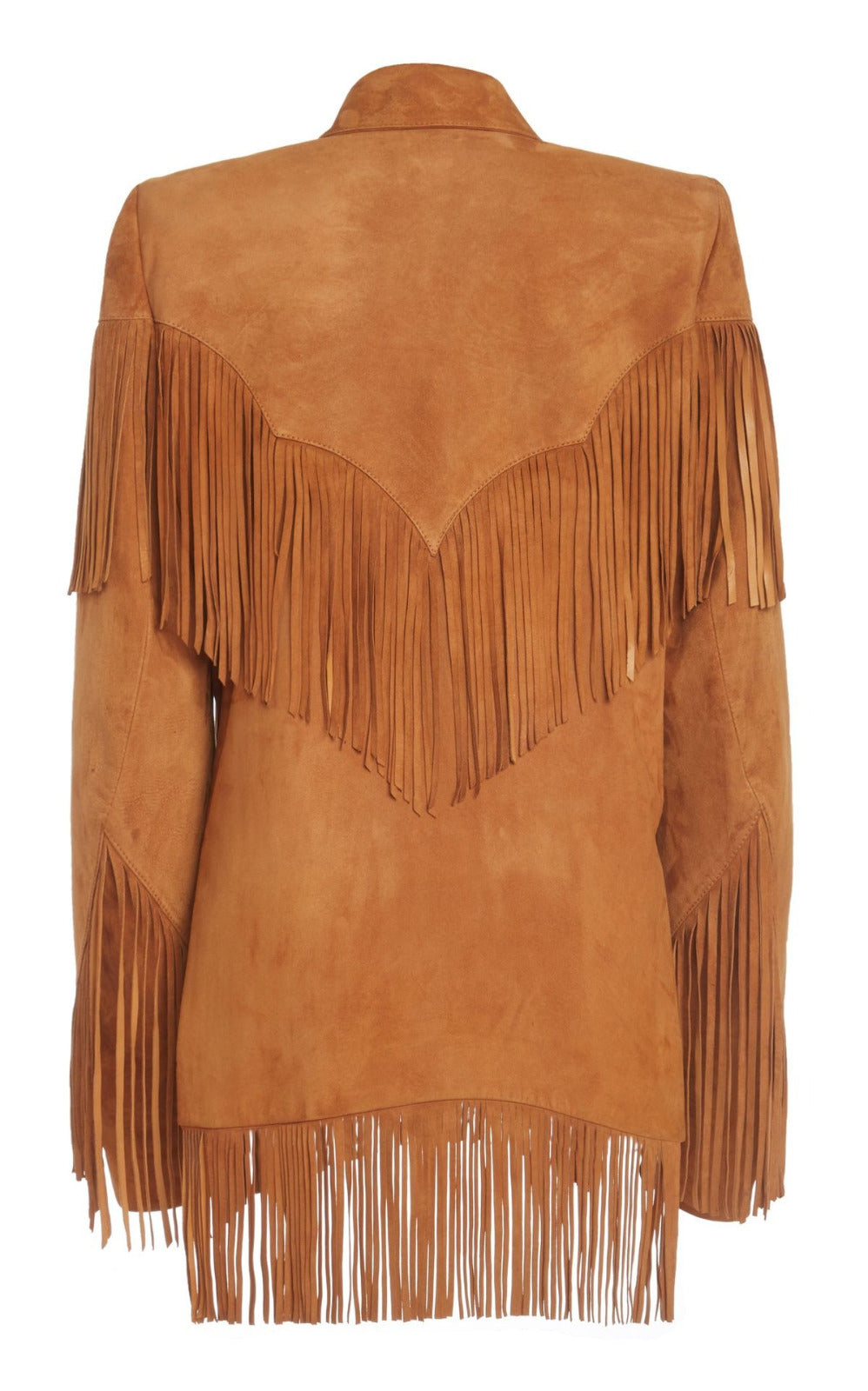 Women’s Tan Western Suede Leather Fringe Jacket