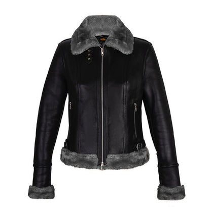 Women's Black B3 Shearling Bomber Jacket