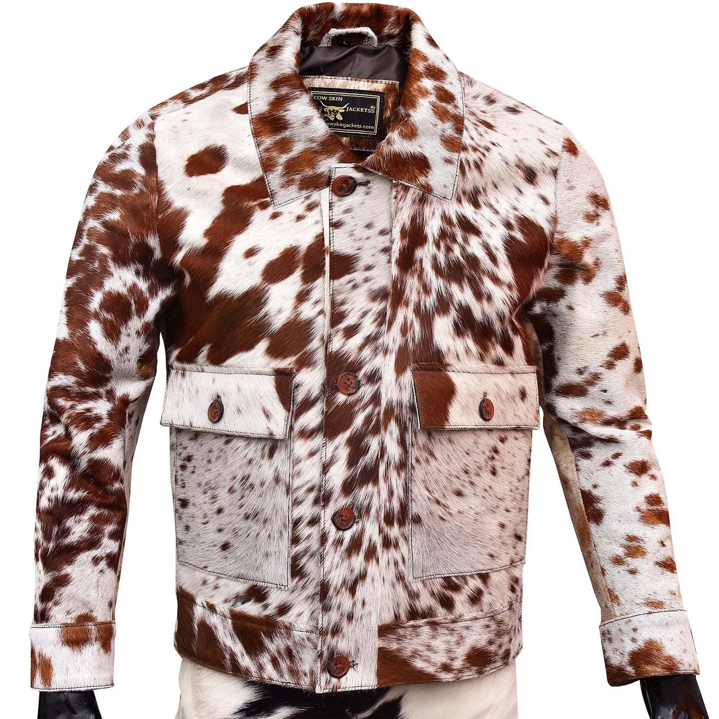 Brown Hair on Pony Skin Cowhide Leather Jacket
