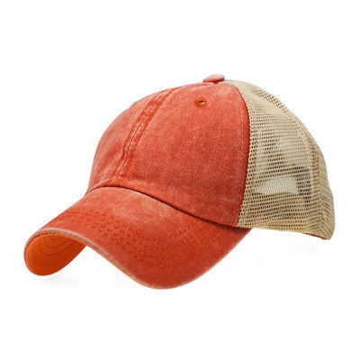 Washed Cotton Men's Distressed Mesh trucker Hats Fisherman Snapback Cap