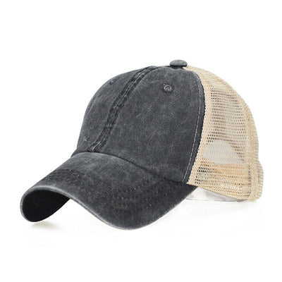 Washed Cotton Men's Distressed Mesh trucker Hats Fisherman Snapback Cap