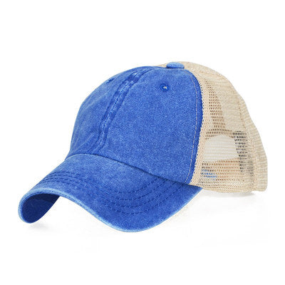 Washed Cotton Men's Distressed Mesh trucker Hats Fisherman Snapback Cap