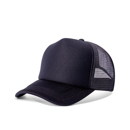 Curved Brim Foam Front Baseball Style Trucker Mesh Caps Black Dad Hat