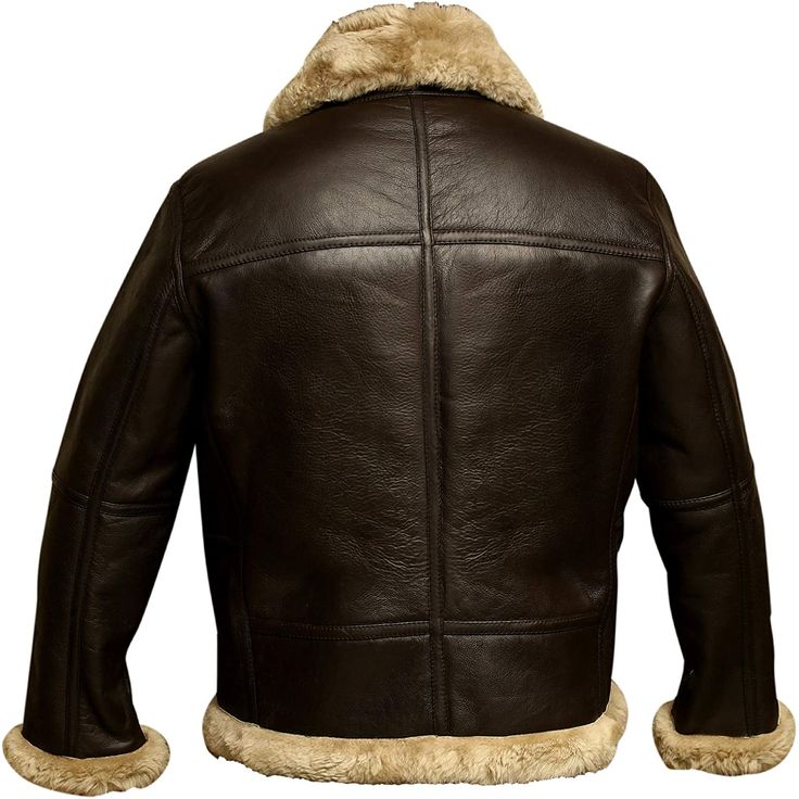 Brown Shearling Jacket RAF Flight Leather Aviator Jacket – Corvus Store