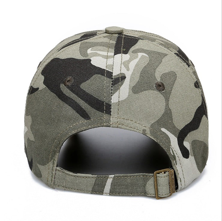 Camo Hat with American Flag Adjustable Army Cap