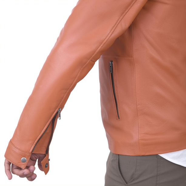 Men's Spread Collar New Zealand Lambskin Leather Jacket