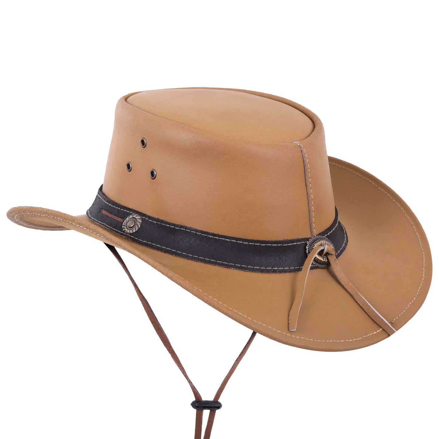 Shapeable Tan Genuine Leather Western Cowboy Hat