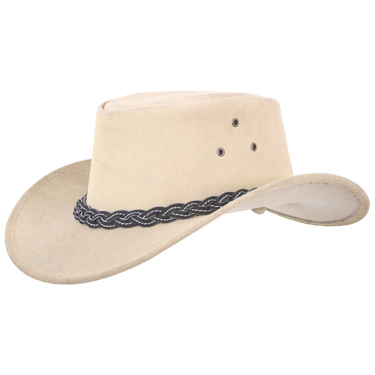 Western Leather Cowboy Hat with Braided Hat Band Australian Leather Hat