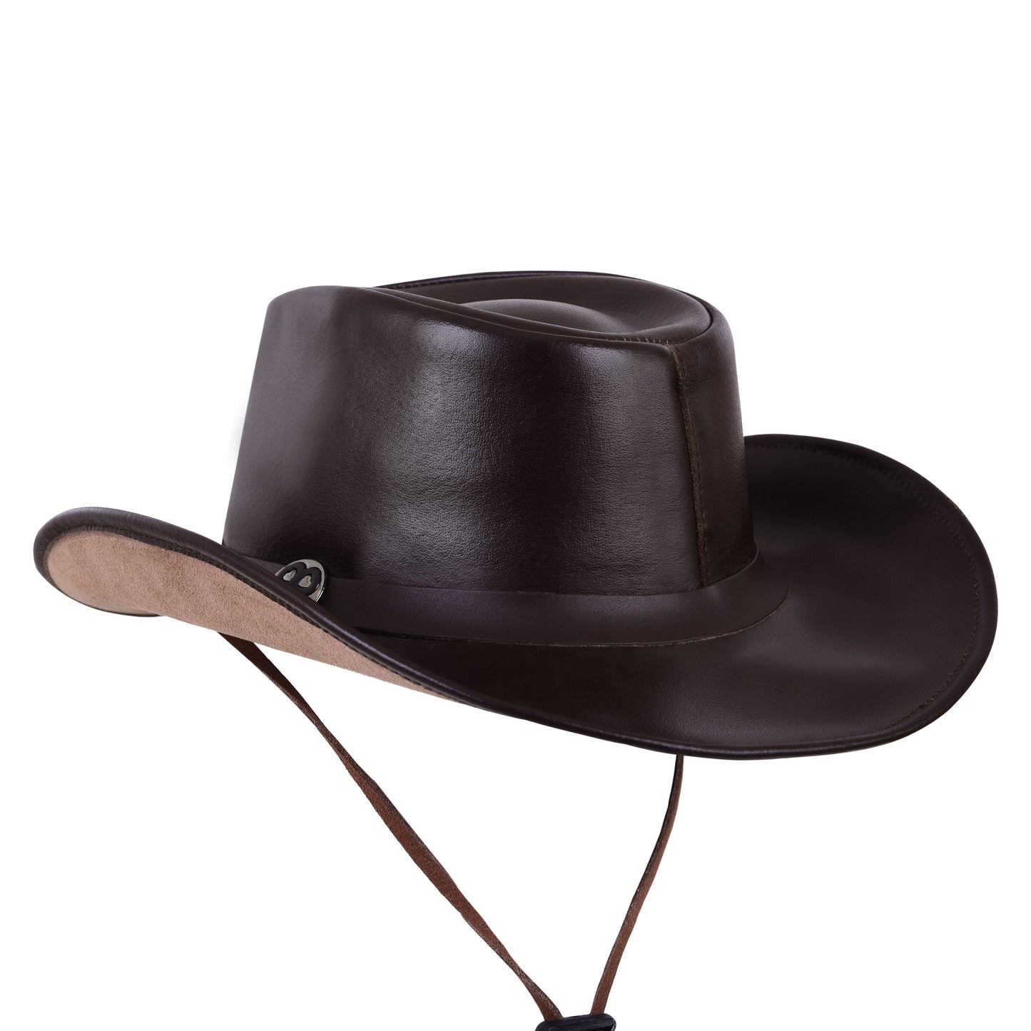 Brown Genuine Leather Cowboy Hat Western Style