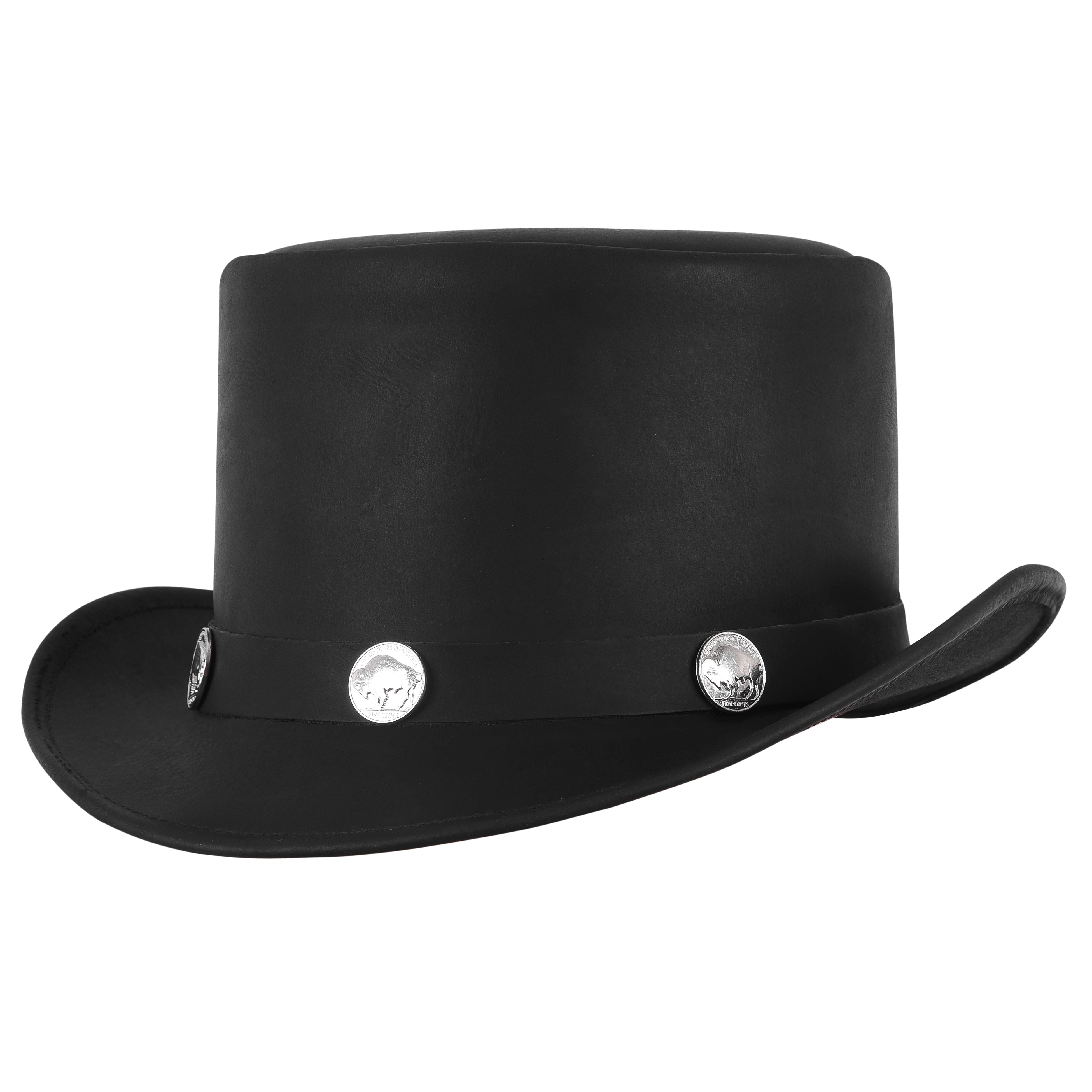 El Dorado Top Hat in White Color - Handmade with 100% Cowhide Leather - shops New with Tags