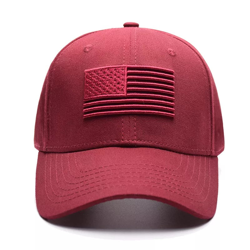 American Flag Hat Tactical Style Red Baseball Cap