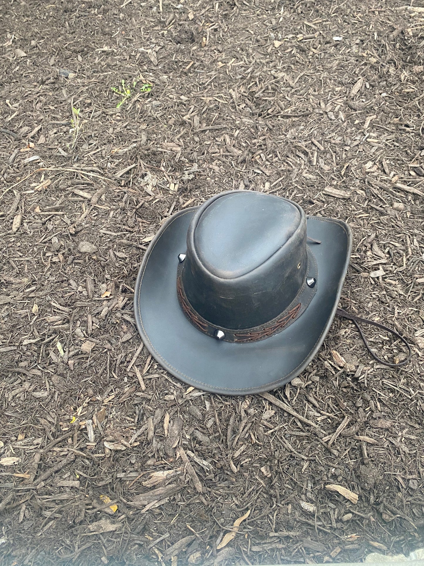 Ruff Style Genuine Leather Brown Bush Cowboy Hat