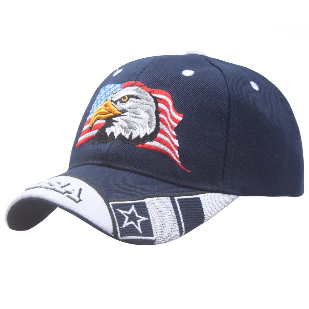 Eagle Landing Patriotic American Flag Baseball Cap