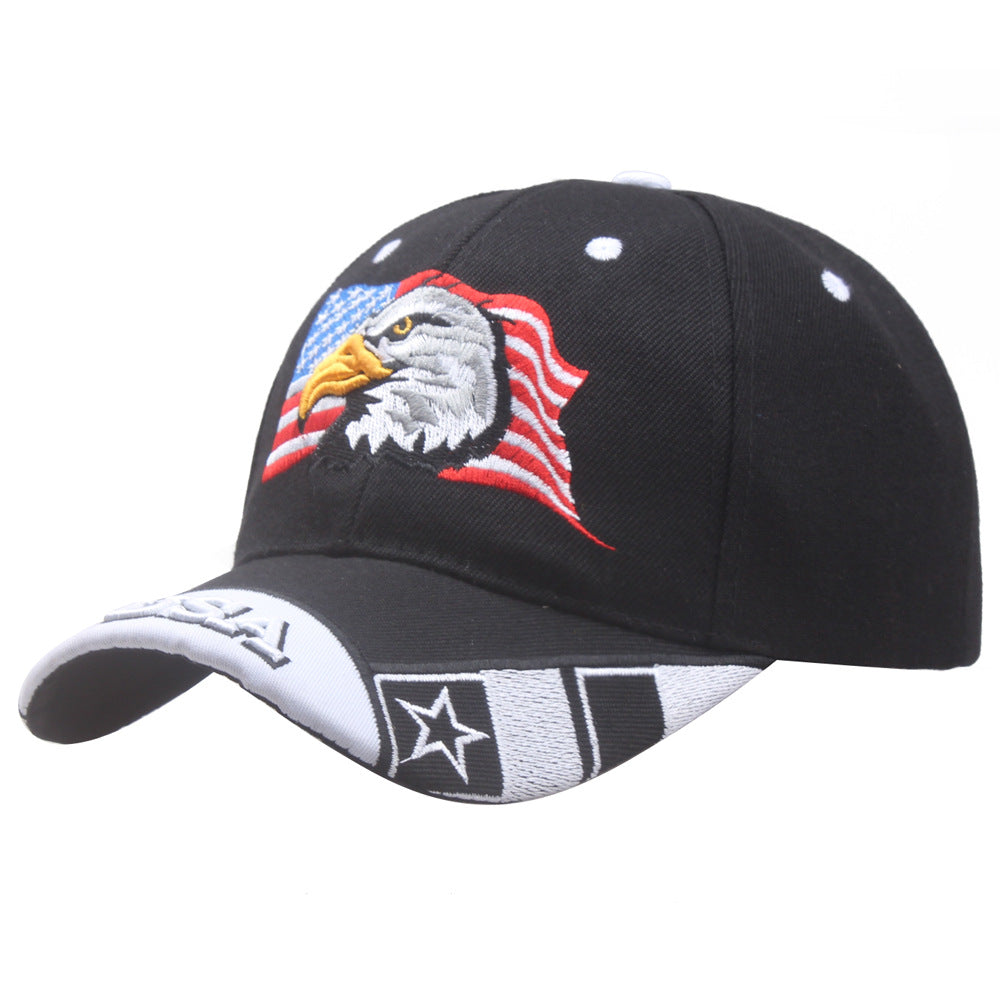 Eagle Landing Patriotic American Flag Baseball Cap