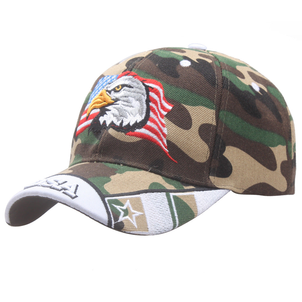 Eagle Landing Patriotic American Flag Baseball Cap