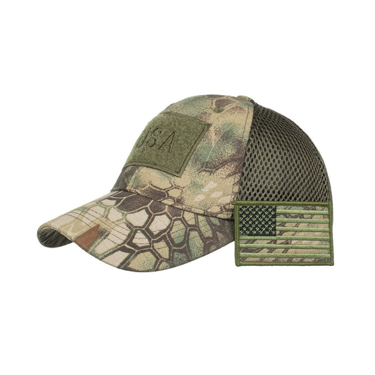 American Flag Trucker Hat Velcro Tactical Camouflage Baseball Cap