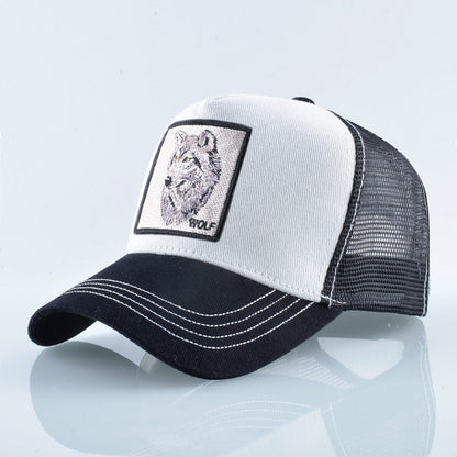 Wolf Square Patch Unisex Trucker Mesh Hat Baseball Cap