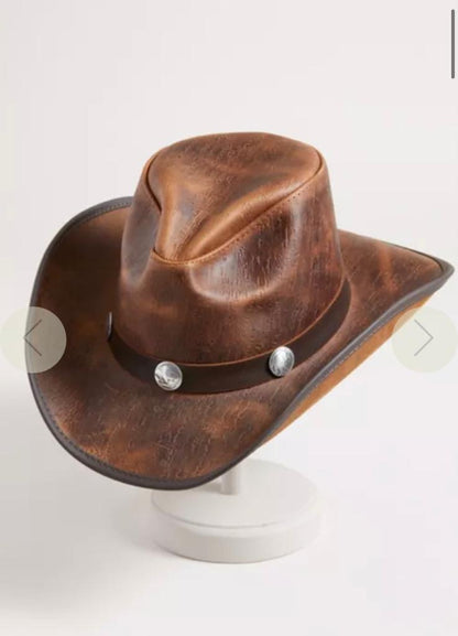 Cyclone Cowboy Hat 100% Genuine Leather Fancy Unisex Hat Western Style