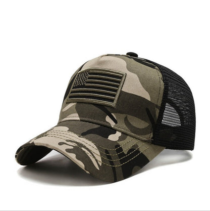 Camo American Flag Hat Trucker Baseball Cap