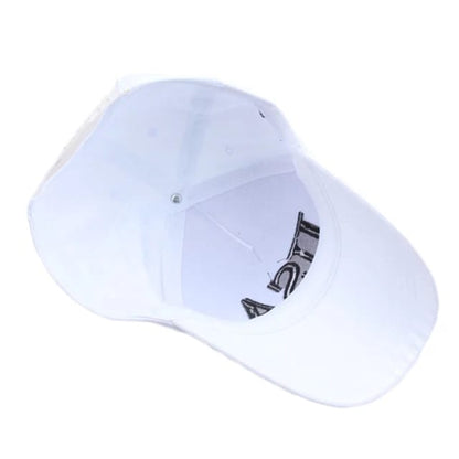 MAGA Hat USA Flag Embroidered Cotton Soft Baseball Style Cap - White