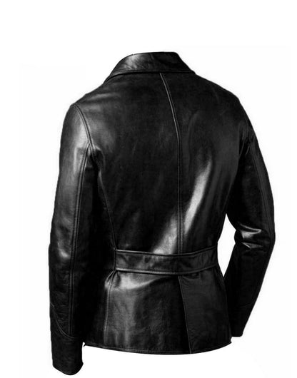 Men's Black Leather Blazer Jacket Leather Sports Coat