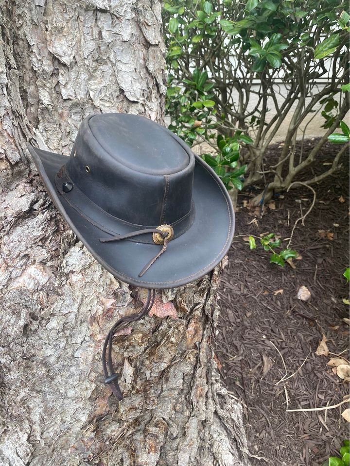 Ruff Style Genuine Leather Brown Bush Cowboy Hat