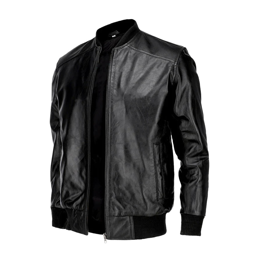 Mens New 70's Retro Bomber Jacket Black